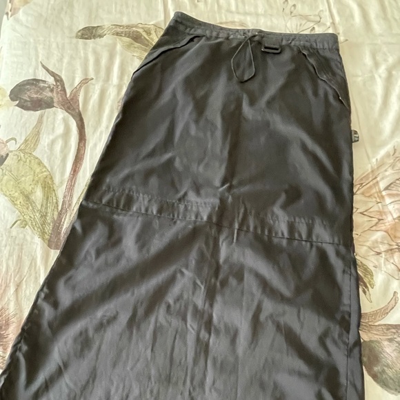 VINTAGE 90s NYLON LONG ALINE SKIRT - Picture 3 of 5